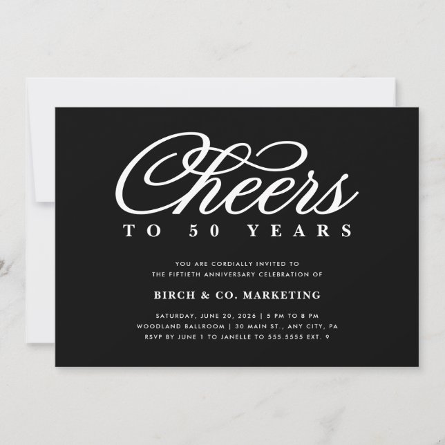 Invitation d'anniversaire de l'entreprise Cheers (Devant)