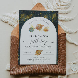 Invitation d'anniversaire de l'espace   Cinquième 