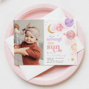 Invitation d'anniversaire de l'espace de la fille