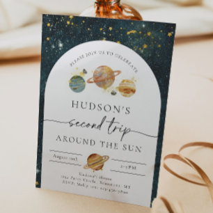 Invitation d'anniversaire de l'espace   Deuxième a