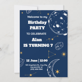 Invitation d'anniversaire de l'espace extra-atmosp