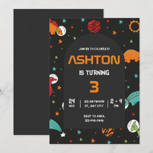 Invitation d'anniversaire de l'espace extra-atmosp