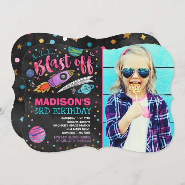 Invitation d'anniversaire de l'espace Partie spati (Devant / Derrière)