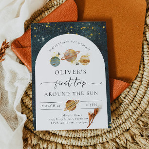 Invitation d'anniversaire de l'espace   Premier an