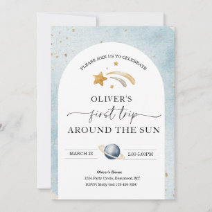 Invitation d'anniversaire de l'espace   Premier an