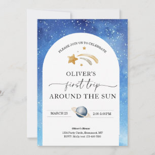 Invitation d'anniversaire de l'espace   Premier an