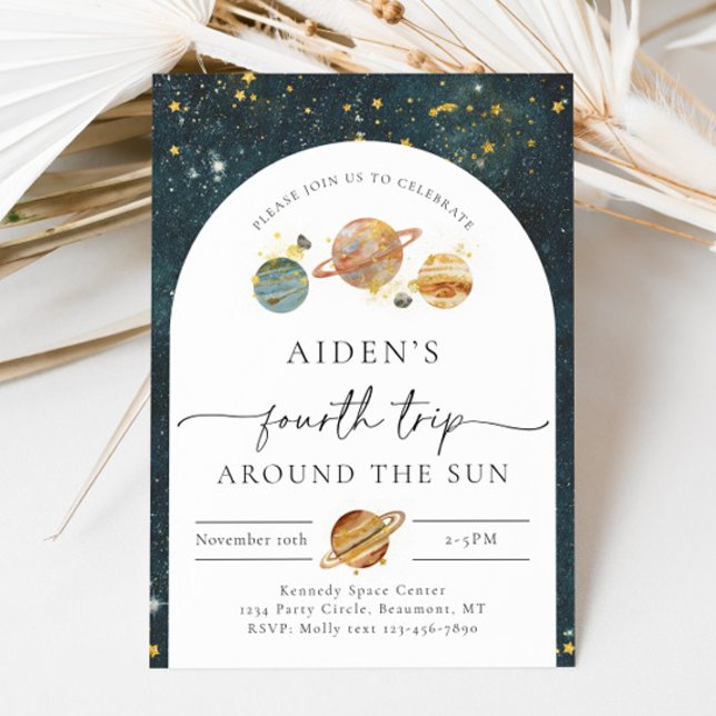 Invitation d'anniversaire de l'espace | Quatrième  (Créateur téléchargé)