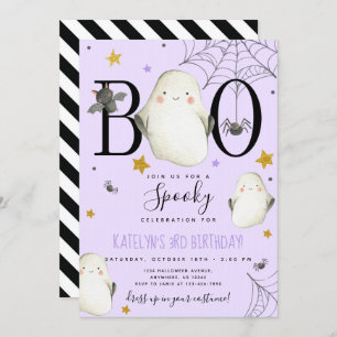 Invitation d'anniversaire de l'Halloween violet