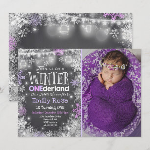 Invitation d'anniversaire de l'hiver ONE derland B