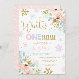 Invitation d'anniversaire de l'hiver ONE derland G