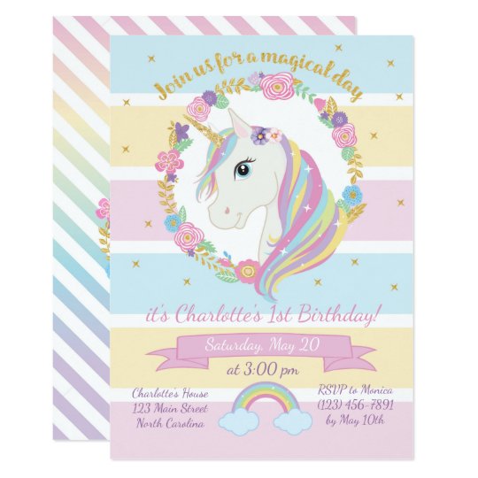 Invitation D Anniversaire De Licorne Zazzle Fr