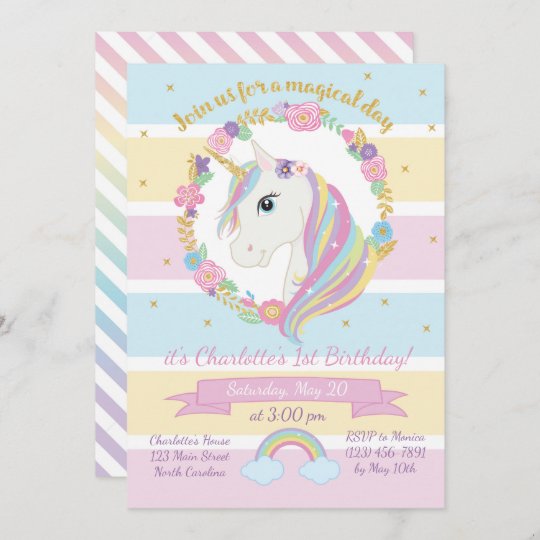 Invitation D Anniversaire De Licorne Zazzle Fr