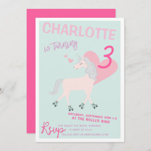 Invitation d'anniversaire de licorne de