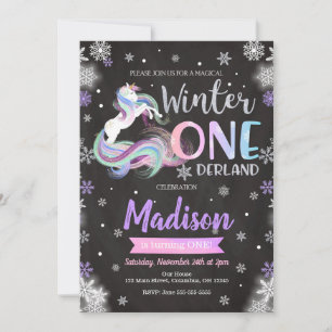 Invitation d'anniversaire de licorne d'ONEderland