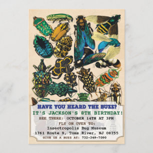 Invitation d'anniversaire de l'insecte des bogues