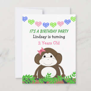 Invitation d'anniversaire de Little Monkey