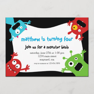 Invitation d'anniversaire de Little Monsters
