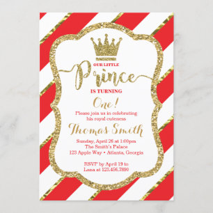 Invitation d'anniversaire de Little Prince, Rouge,