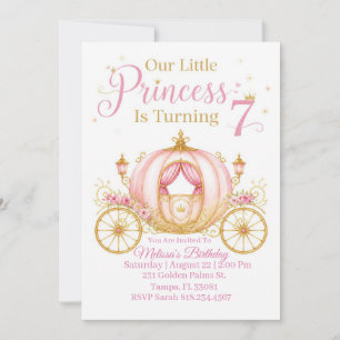 Invitation d'anniversaire de Little Princess 7 ans