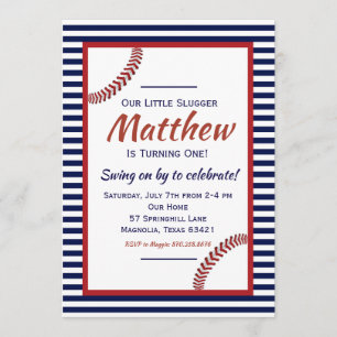 Invitation d'anniversaire de Little Slugger Baseba