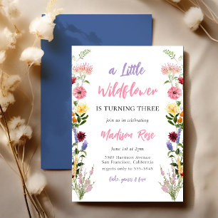 Invitation d'anniversaire de Little Wildflower Gir