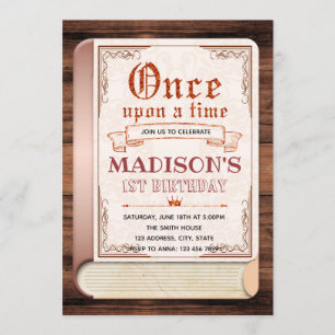 Invitation d'anniversaire de livre de conte de