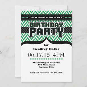 Invitation d'anniversaire de l'Oreille noire blanc