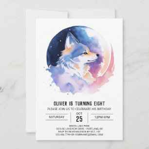 Invitation d'anniversaire de loup imprimable