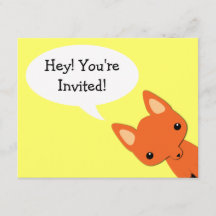 Invitation d'anniversaire de l'ours Fox simple