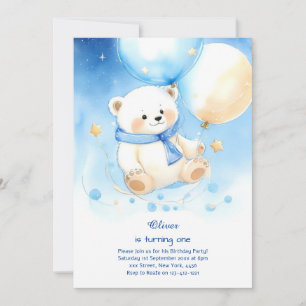 Invitation d'anniversaire de l'ours polaire