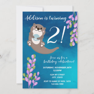 Invitation d'anniversaire de loutre