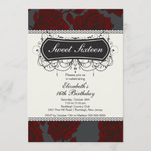Invitation d'anniversaire de l'Rose Vintage