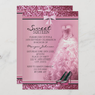 Invitation d'anniversaire de l'Sweet sixteen de Pa