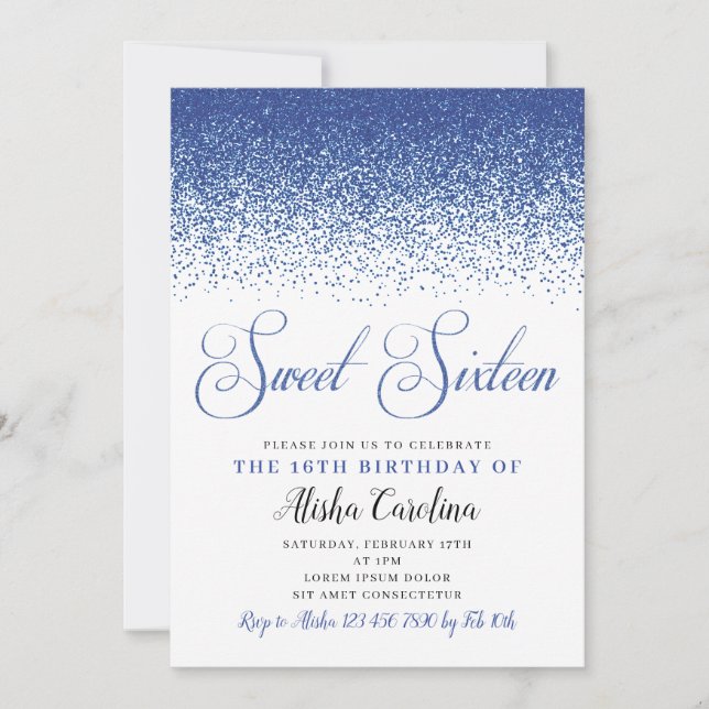 Invitation d'anniversaire de l'Sweet sixteen Parti (Devant)