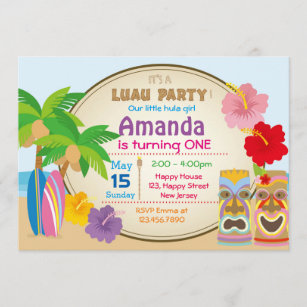 Invitations Faire Part Cartes Anniversaire Hawaien Zazzle Fr