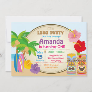 Invitation d'anniversaire de Luau