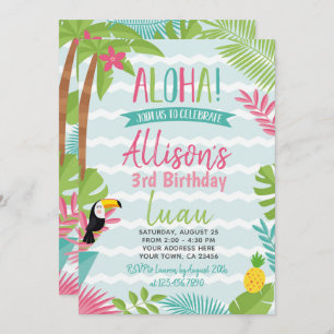Invitation d'anniversaire de Luau Hawaiian
