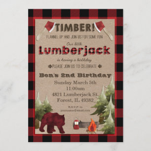 Invitation d'anniversaire de Lumberjack