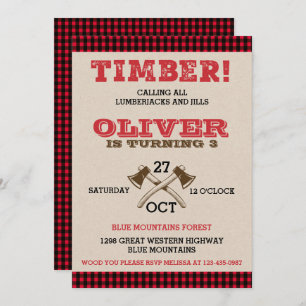 Invitation d'anniversaire de Lumberjack