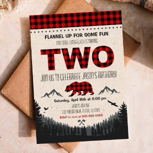 Invitation d'anniversaire de Lumberjack Woodland