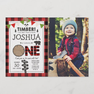 Invitation d'anniversaire de Lumberjack Woodland