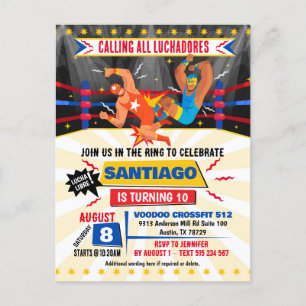 Invitation d'anniversaire de lutte mexicaine Lucha