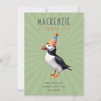 Invitation d'anniversaire de macareux