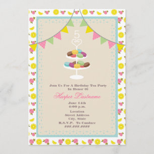 Invitation d'anniversaire de Macarons de Français