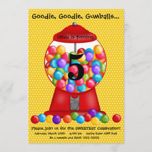 Invitation d'anniversaire de machine de Gumball