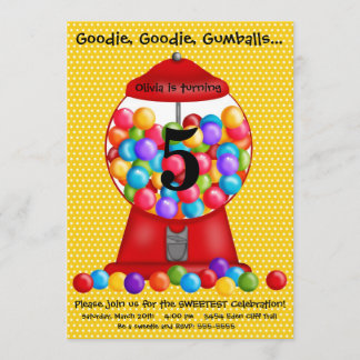Invitation d'anniversaire de machine de Gumball