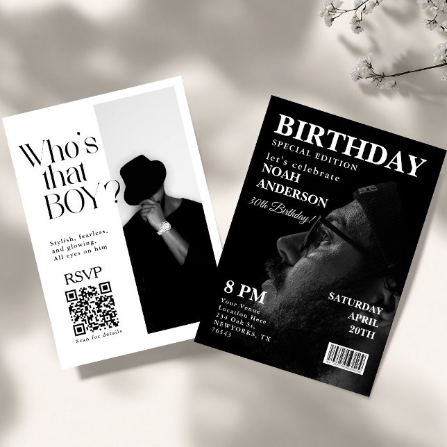 Invitation d'anniversaire de magazine éditorial él (Créateur téléchargé)