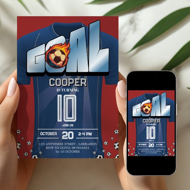 Invitation d'anniversaire de maillot de football (Créateur téléchargé)