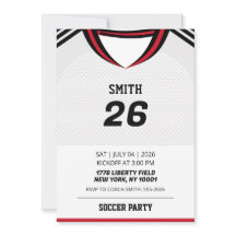 Invitation d'anniversaire de maillot de football p