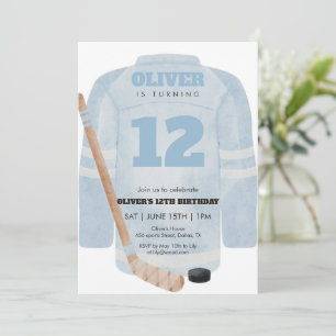 Invitation d'anniversaire de maillot de hockey ble